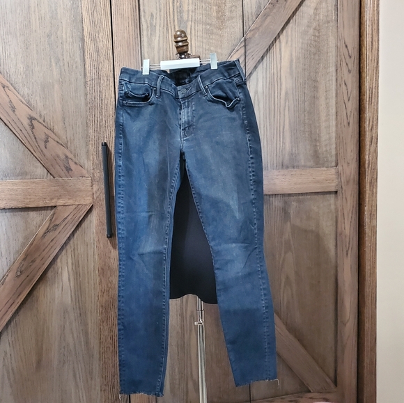 MOTHER Denim - Mother Looker Ankle Fray Black Jeans